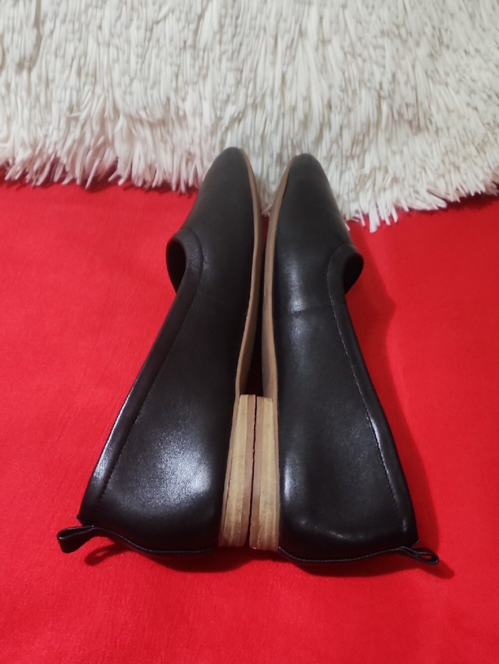 Clarks Fawna Soft Black Leather Slip-On Ballet Flats - Picture 7 of 12